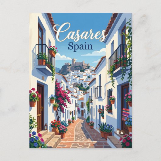 スペイン、カサレスの路地 スペイン ポストカード (正面)