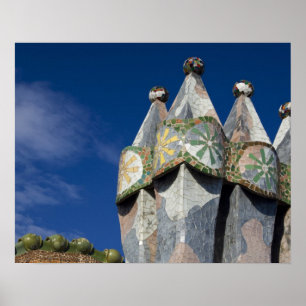 スペイン、カタルーニャ州、バルセロナ。カサ・バットロー (1906年) ポスター