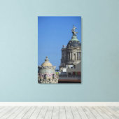 スペイン、カタロニア、バルセロナ。バルセロナルーフトップ2 キャンバスプリント (インサイチュ (ウッドフロア))