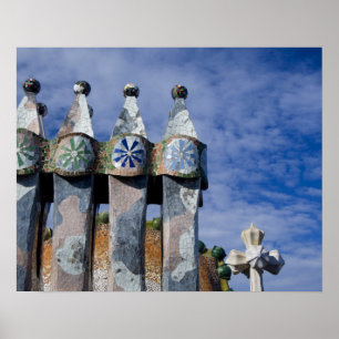 スペイン、カタロニア、バルセロナ。Casa Batllo (1906). 2 ポスター