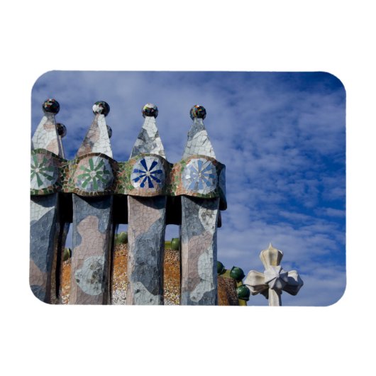 スペイン、カタロニア、バルセロナ。Casa Batllo (1906). 2 マグネット (横)