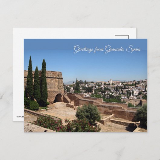 スペイン,グラナダからの挨拶 ポストカード (正面/裏面)