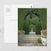 スペイン、グラナダ、アルハンブラの有名な庭園 ポストカード (正面/裏面)