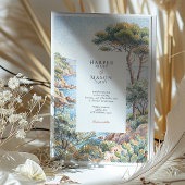 スペイン コスタ・ブラバ 水彩 デスティネーション・ウェディング 招待状