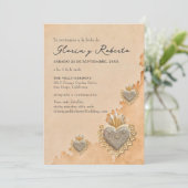 スペイン、ゴールデン ミラグロス ハート メキシカン ウェディング 招待状 (スタンド正面)