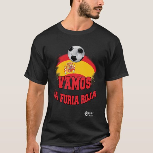 スペイン サッカー ヴァモス ラ フリア ロハ 2 ブラック Tシャツ (正面)