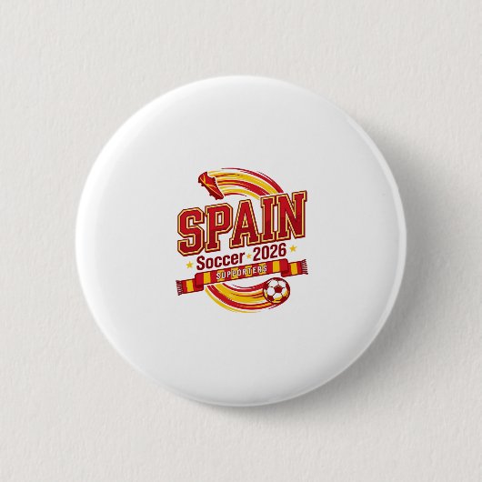 スペイン サッカー 2026 サッカー 太字 国名 タイポグラフィー F 缶バッジ (正面)
