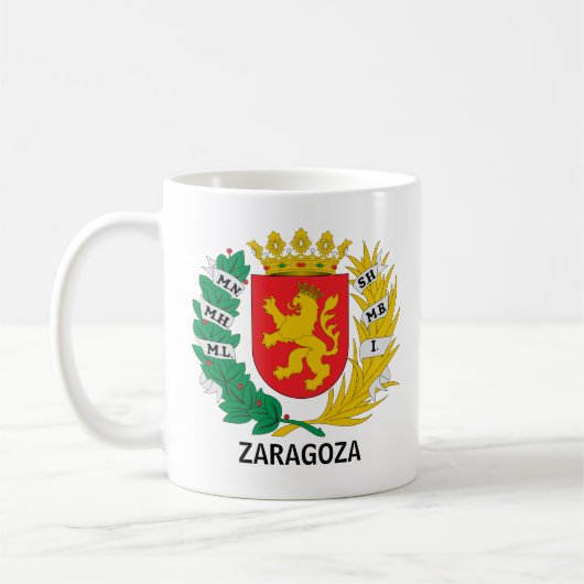 スペイン，サラゴサの紋章 コーヒーマグカップ (左)