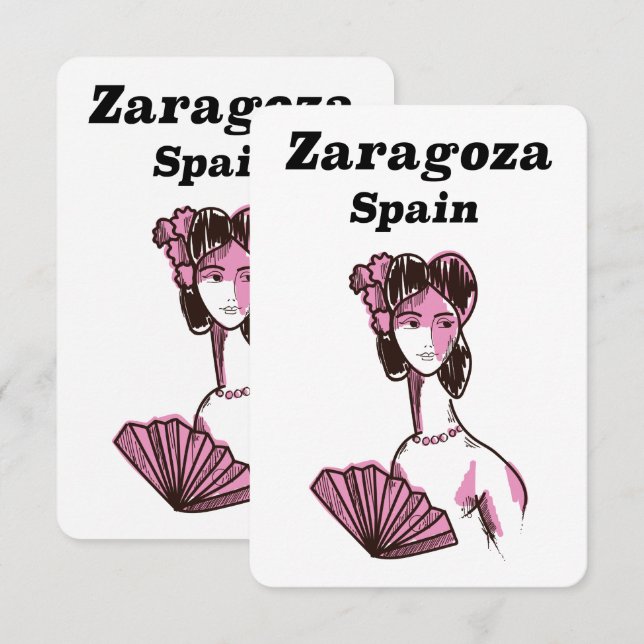 スペイン サラゴサ ビンテージ 旅行ポスター (正面/裏面)