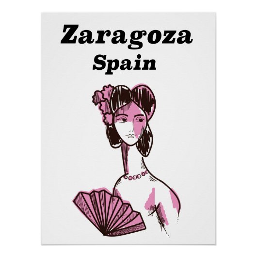 スペイン サラゴサ ビンテージ 旅行ポスター ポスター (正面)