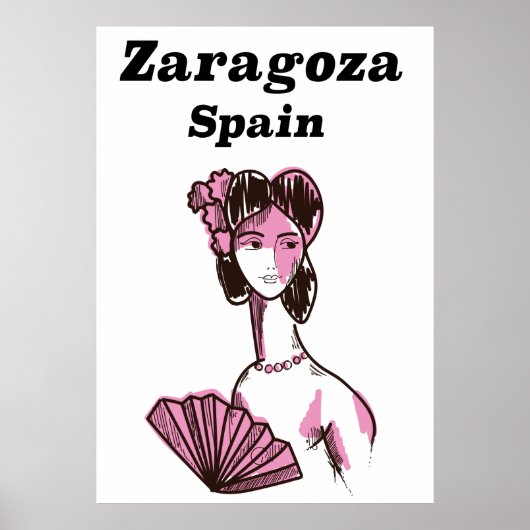 スペイン サラゴサ ビンテージ 旅行ポスター ポスター (正面)