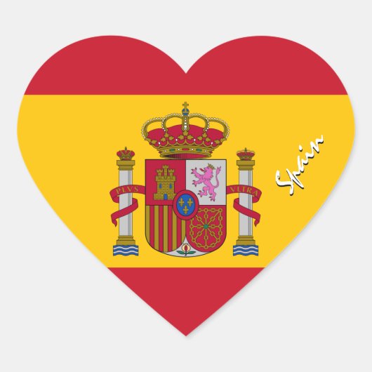 スペイン ステッカー ハート 愛国的なスペイン国旗 (正面)