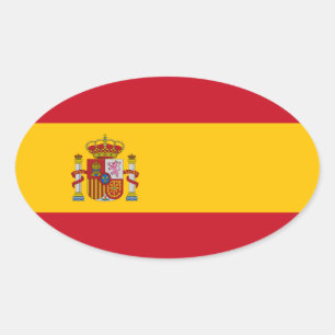 スペイン – スペインの国旗 楕円形シール