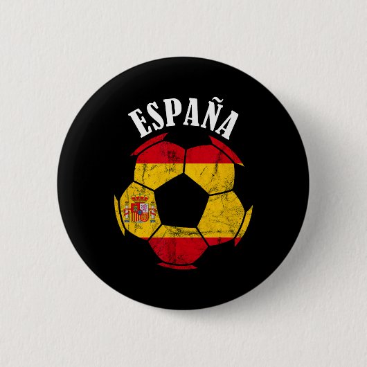 スペイン スペイン国旗 サッカー選手 スペインの誇り 缶バッジ (正面)