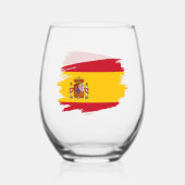 スペイン、スペイン国旗 ステムなしワイングラス (裏面)