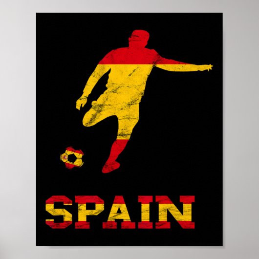 スペイン スペイン サッカー選手 スペイン国旗 エスパーニャ スペイン ポスター (正面)