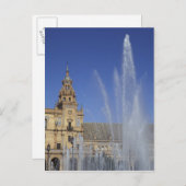スペイン、セビリア、アンダルシアの泉華美と ポストカード (正面/裏面)