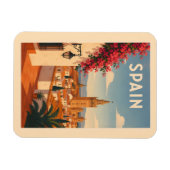 スペイン セビリア イラスト 旅行 アート ヴィンテージ マグネット (横)