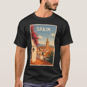 スペイン セビリア イラスト 旅行 アート ヴィンテージ Tシャツ