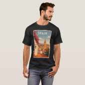 スペイン セビリア イラスト 旅行 アート ヴィンテージ Tシャツ (正面フル)