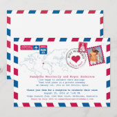 スペイン・セビリア　エアメール式挙式後パーティーのお知らせ 招待状 (正面/裏面)