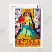 スペイン,セビリア,ドレスを着た伝統的女性 ポストカード (正面/裏面)