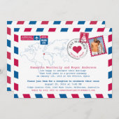 スペイン・セビリア　航空郵便式挙式後パーティーのお知らせ 招待状 (正面/裏面)