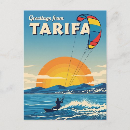 スペイン・タリファのカイトサーフィン旅行 ポストカード (正面)