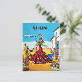 スペイン、ダンス伝統的と音楽、ヴィンテージ航空 ポストカード (スタンド正面)