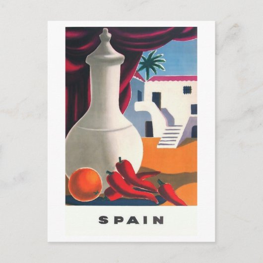 スペイン,テラス,歓迎,ヴィンテージインスパイア ポストカード (正面)