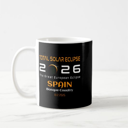 スペイン バスク 総合 太陽 eclipse 8月 コーヒーマグカップ (左)