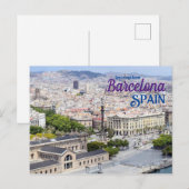スペイン バルセロナからの挨拶 旅行 ポストカード (正面/裏面)