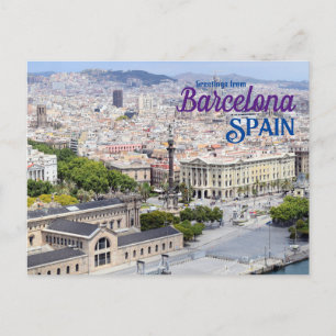 スペイン バルセロナからの挨拶 旅行 ポストカード