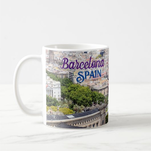スペイン バルセロナのご挨拶 コーヒーマグ コーヒーマグカップ (左)