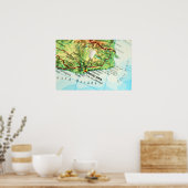 スペイン,バルセロナの地図 ポスター (キッチン)