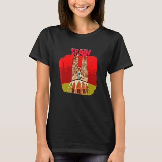 スペイン バルセロナ カタルーニャ 訪問者 スペイン語 Tシャツ (正面)