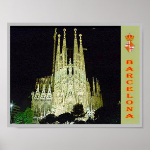 スペイン – バルセロナ – バシリカSagrada Familia - ポスター
