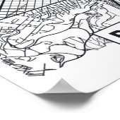 スペイン，バルセロナ |都市の地図 ポスター (角)