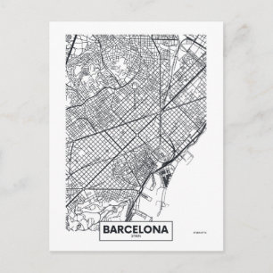 スペイン,バルセロナ 都市の地図 ポストカード