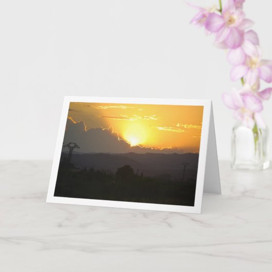 スペイン・バレンシアのオレンジ色の夕日 カード (蘭)