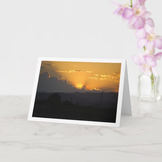 スペイン・バレンシアのオレンジ色の夕焼け カード (蘭)