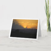 スペイン・バレンシアのオレンジ色の夕焼け カード (正面)