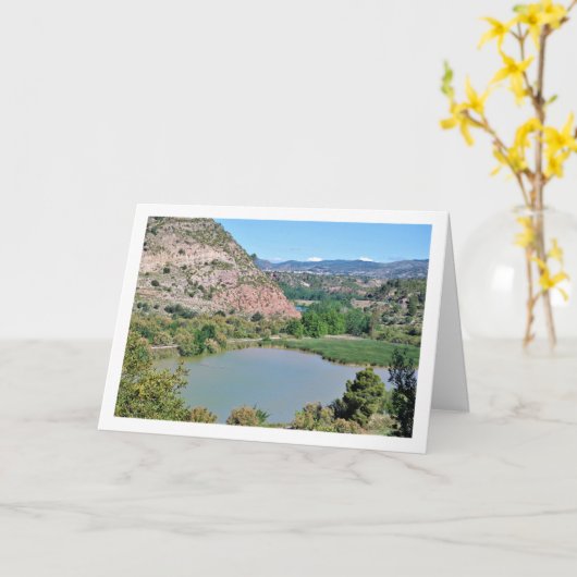 スペイン、バレンシアのドメーニョ・ビエホにあるトゥリア川 カード (黄色い花)