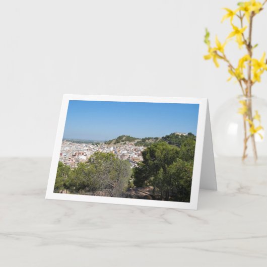 スペイン・バレンシア州のLliria町の風景 カード (黄色い花)
