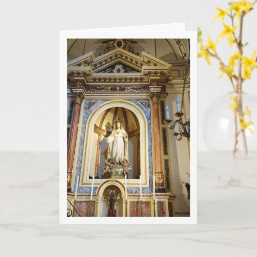 スペイン、バレンシア市にあるサン・ニコラス教会 カード (黄色い花)