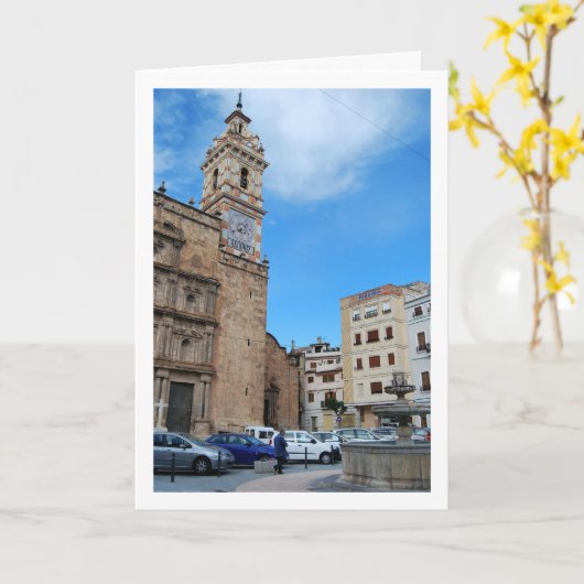 スペイン，バレンシア，ロサンゼルスの私達の聖母の教会 カード (黄色い花)