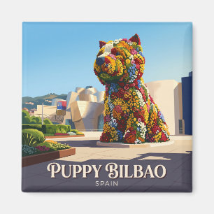 スペイン・ビルバオのグッゲンハイム美術館の子犬 マグネット
