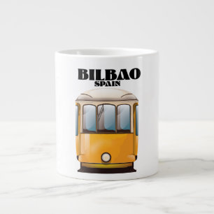 スペイン ビルバオの路面電車の旅行ポスター ジャンボコーヒーマグカップ