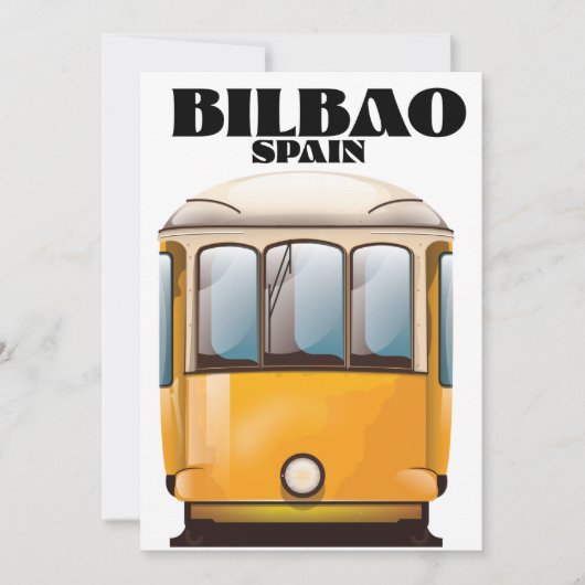 スペイン ビルバオの路面電車の旅行ポスター セーブザデート (正面)