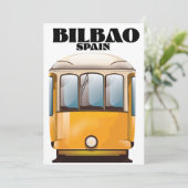 スペイン ビルバオの路面電車の旅行ポスター セーブザデート (スタンド正面)